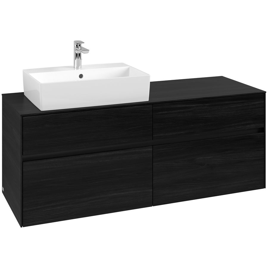Wastafelonderkast Collaro 1400x548x500mm Black Oak C132B0AB