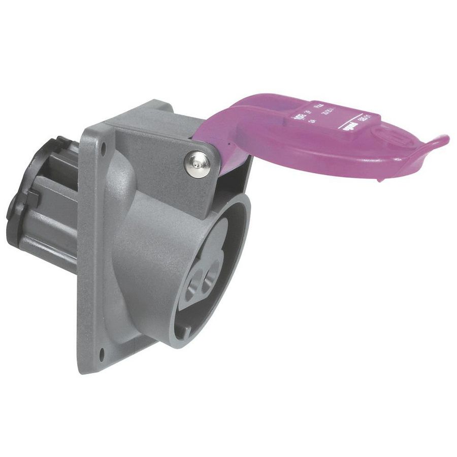 Inbouw Wandcontactdoos 24V 32A 2P IP44 kunstst. Violet Hypra