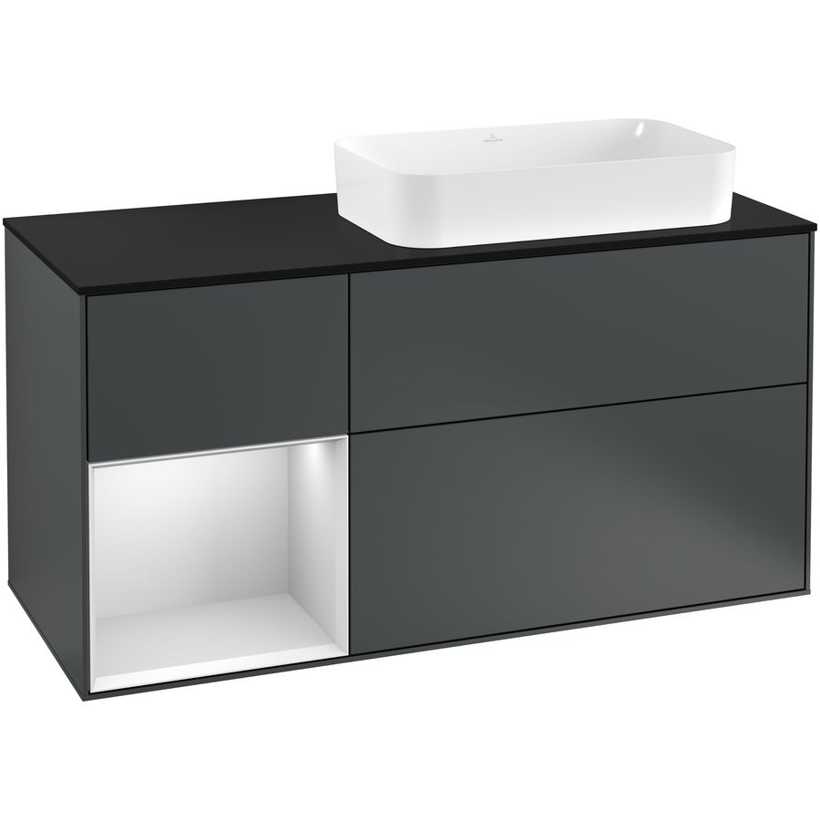 Wastafelonderkast Finion 1200x603x501mm Mid.Blue Matt Lacquer G272MTHG