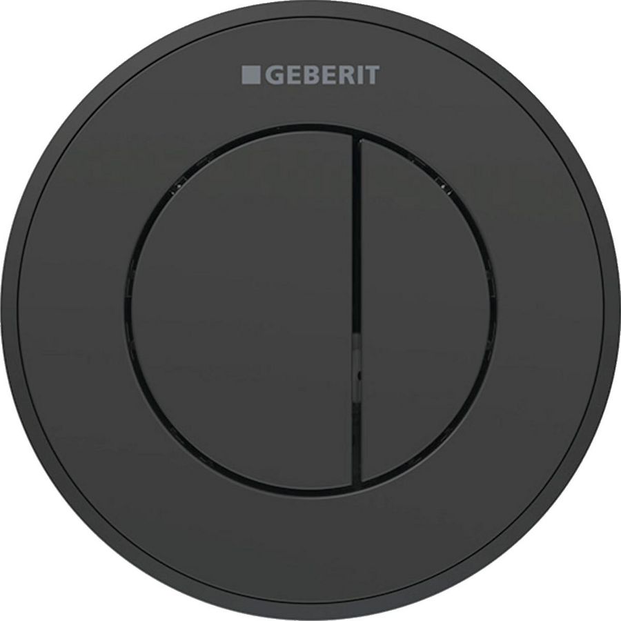 Inbouwdrukker TYPE 10 2-toets pneumatisch toets+rozet: zwart / glanzend designring: zwart mat