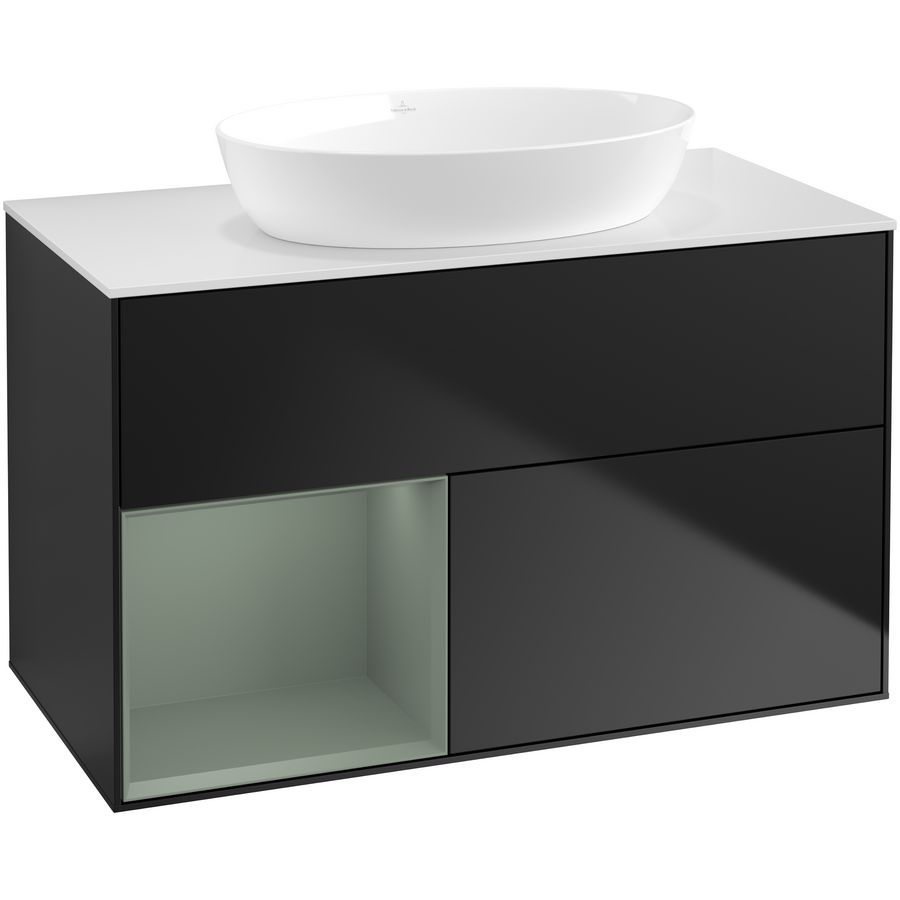 Wastafelonderkast Finion 1000x603x501mm Black Matt Lacquer GA11GMPD