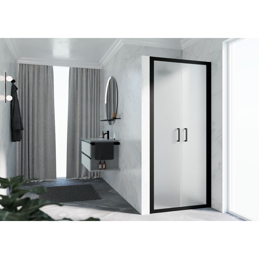 Deur Zeph 2.0 2B 66 2-Delige Klapde.66-72 Satin Glas Zwart