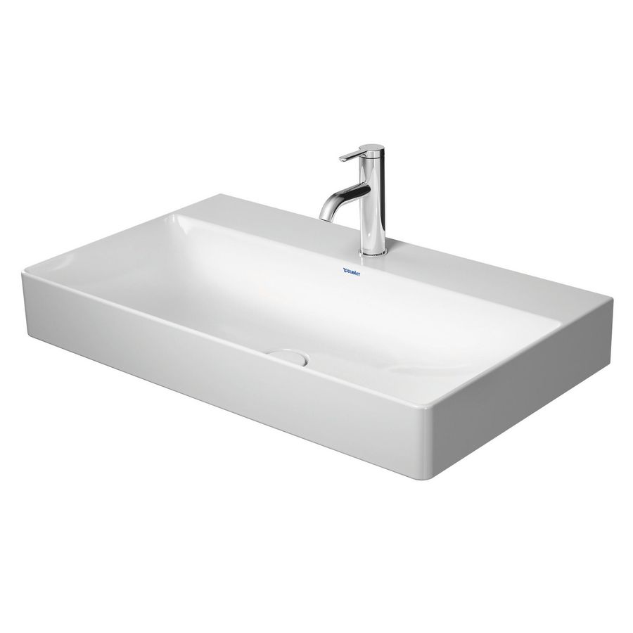 DURASQUARE #235380 wastafel 800mm wit met kraangat geslepen onderzijde