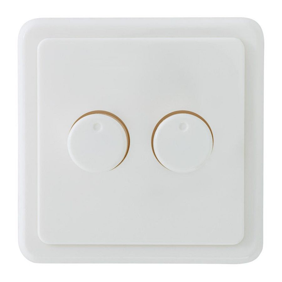 Duo dimmerknop incl. centraalplaat en raamwerk ED-10008 wit
