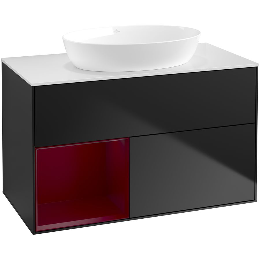 Wastafelonderkast Finion 1000x603x501mm Black Matt Lacquer GA11HBPD