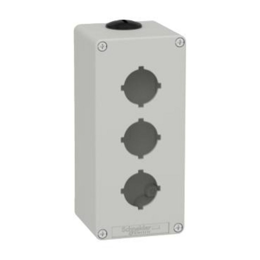 Lege behuizing Zamak Grijs RAL7035 3 uitsparingen 30mm 80
