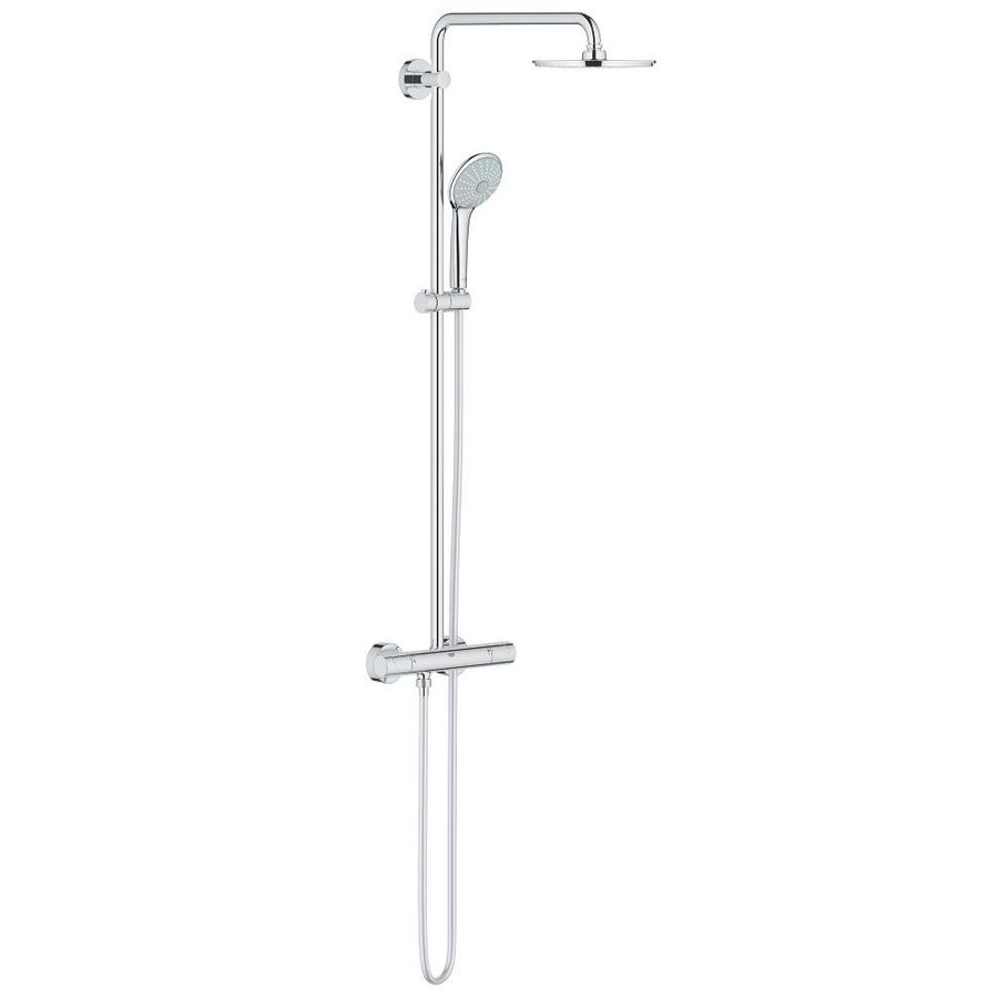 Euphoria douchesysteem chroom incl. thermostaat incl. hoofdd. 210mm