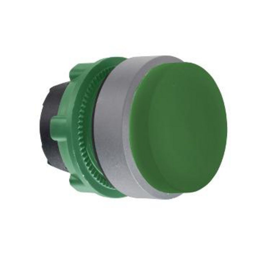 green projecting pushbutton head colour plated grey