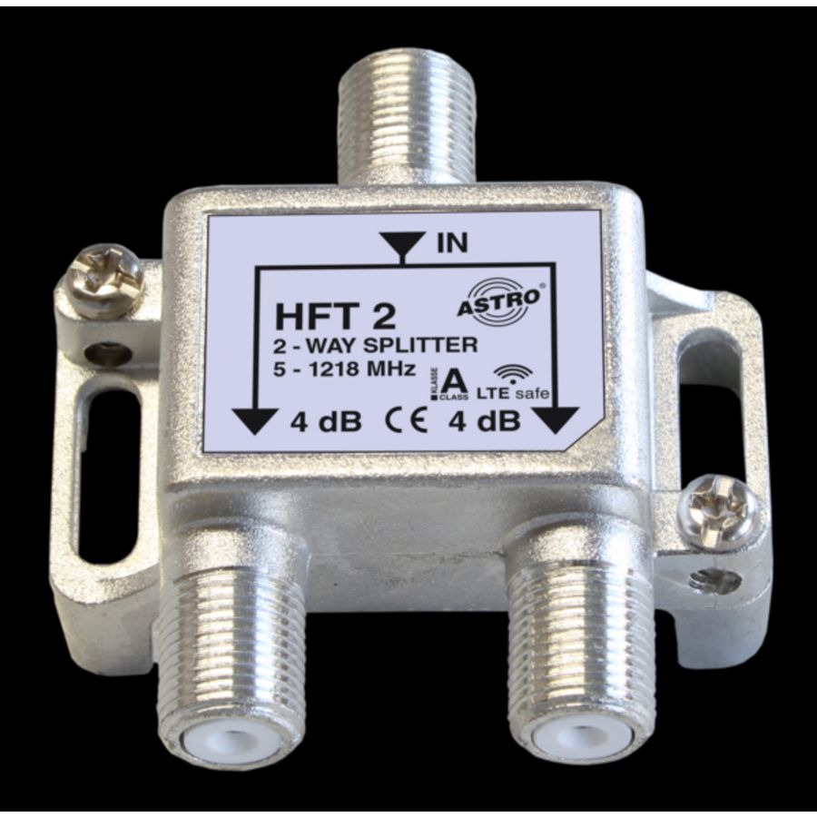 Verdeler / splitter  2-voudig (tot 1218MHz) retourgeschikt met f-aansluiting