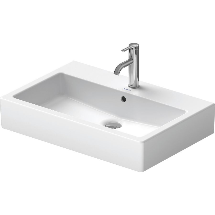 VERO #045470 wastafel 700mm wit met kraangat met overloop