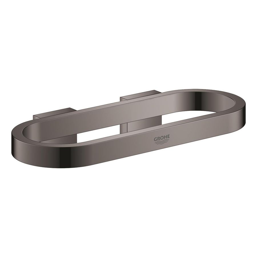 Selection handdoekring v zeepschaal en douchetray 41035A00 hard graphite (donker grijs)