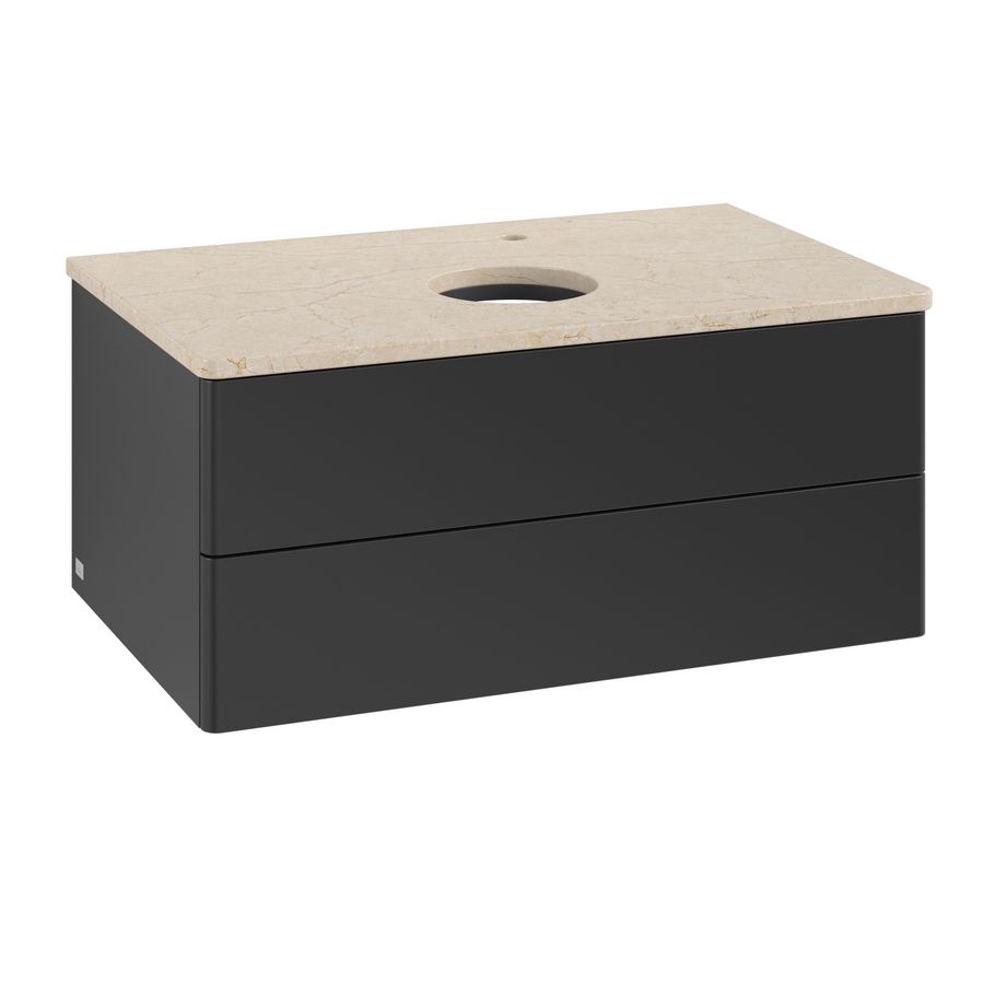 Wastafelonderkast Antao 800x360x500mm Black Matt Lacquer L19053PD