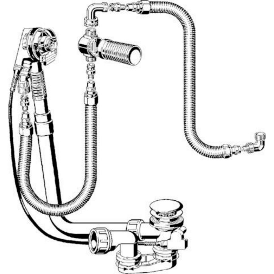 Multiplex Trio badafvoer/vuloverloopcombinatie 725mmx1.1/2 excl. afbouws.