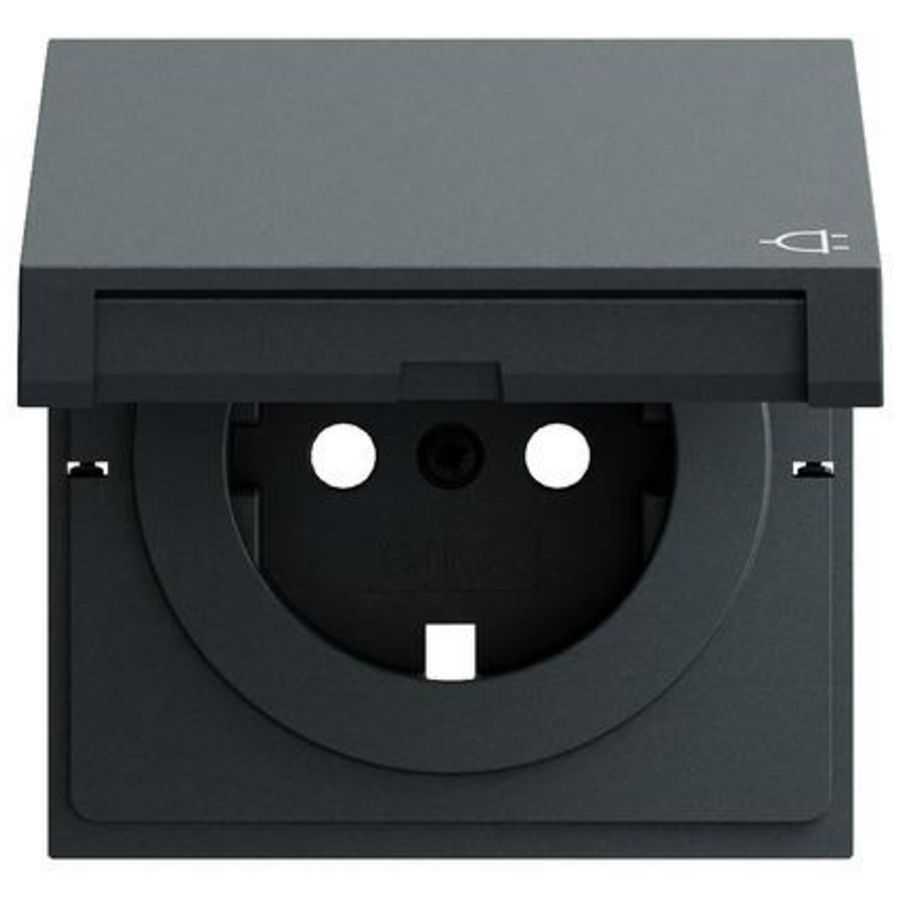 Res-onderdeel: afdekking wandcontactdoos met randaarde KD System 70 antracit(gel.)