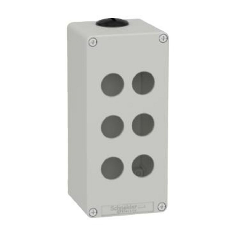 Lege behuizing Zamak Grijs RAL7035 6 uitsparingen 22mm 80