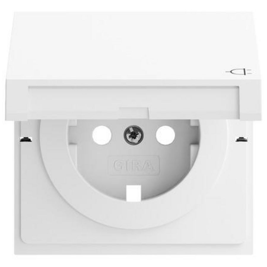 Res-onderdeel: afdekking wandcontactdoos met randaarde KD System 70 zuiver wit m(gel.)