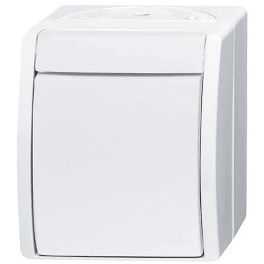 Opbouw wipsch 2-polig IP44 10AX 250V AC ocean-alpinwit (2601/2 W-54)