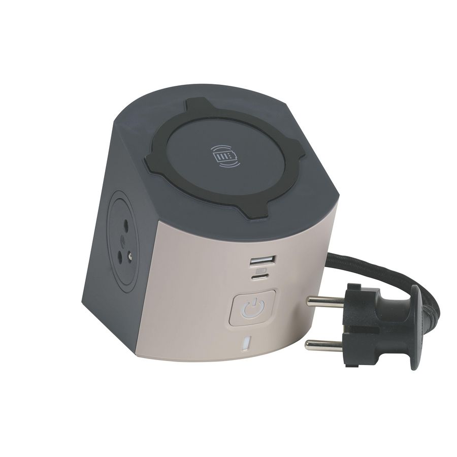 Inductie USB-A + C 2xPA taupe-antraciet