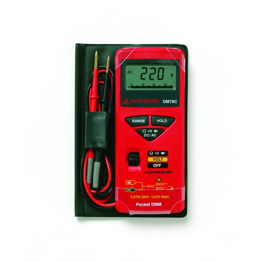 Pocket multimeter met meetsnoeren