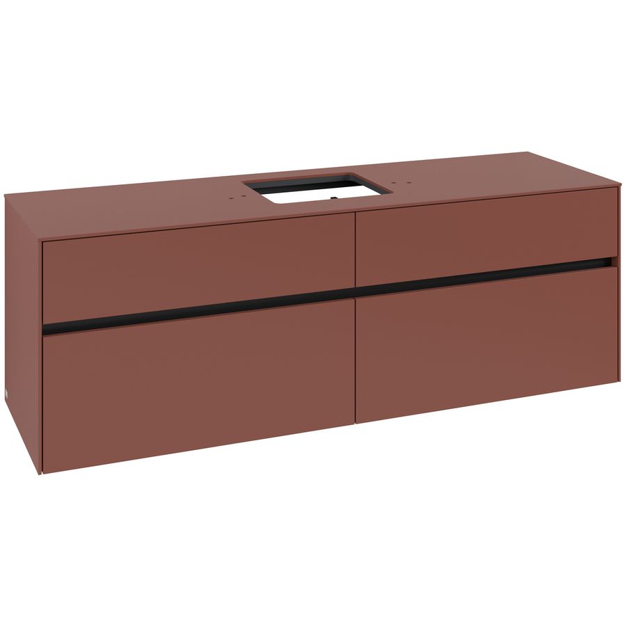 Wastafelonderkast Collaro 1600x548x500mm Wine Red C134B0AH