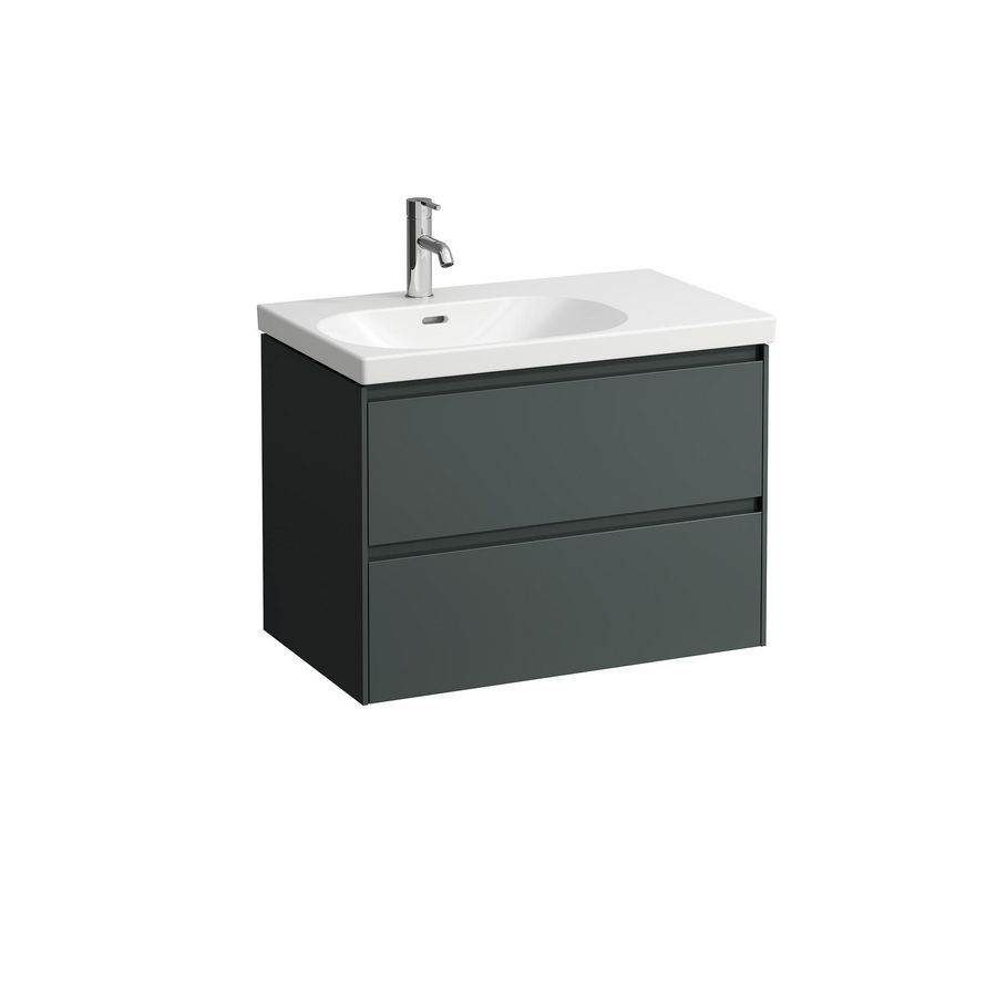 Wastafelonderkast 75cm 2lade wastafH817086 afl.RE traff.grey