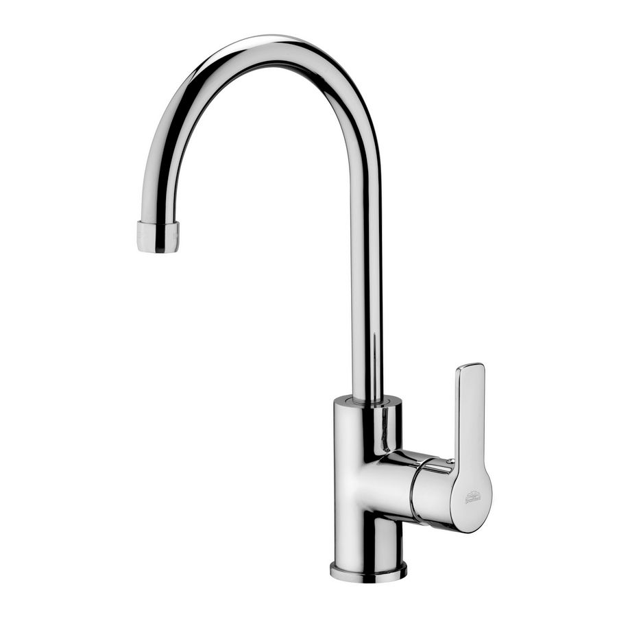 Keukenmengkraan RED 1-hendel hoge draaibare uitloop sprong 196mm chroom incl. aansluitslangen