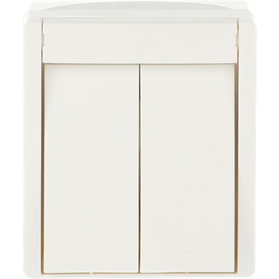 Opbouw wipschakelaar 2pIP44 10AX 250V AC ocean-alpinwit. (2601/5 W-54)