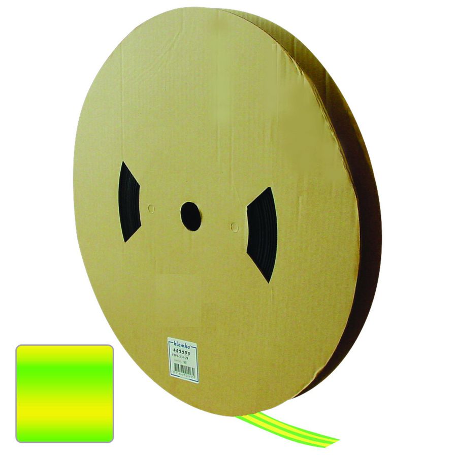 Haspel a 100m. krimpkous 2:1 D=4.8mm geel/groen