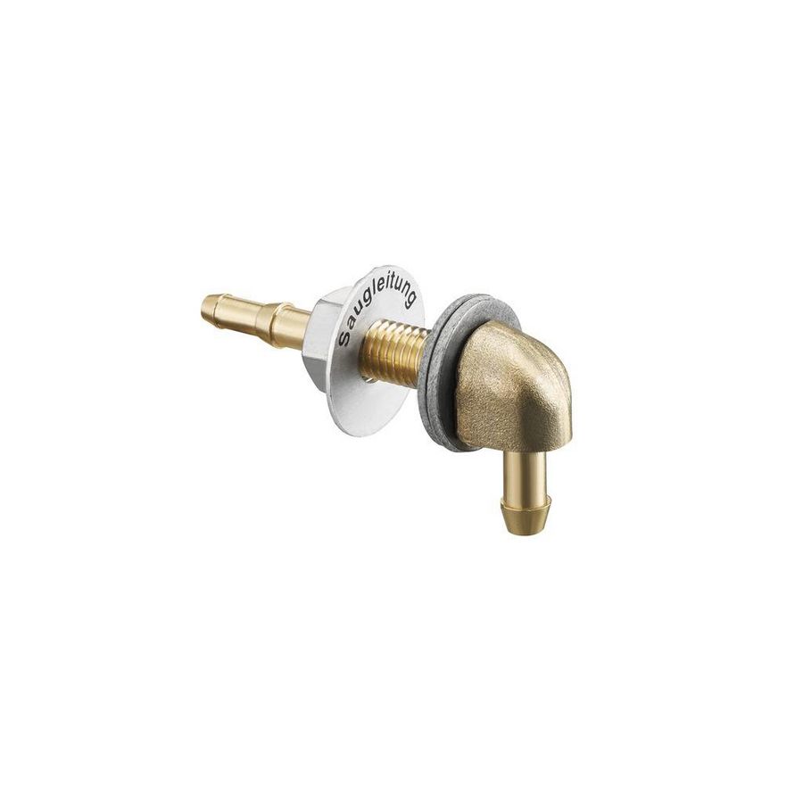 Bocht met contramoer slangaansluiting bt. 4+6mm
