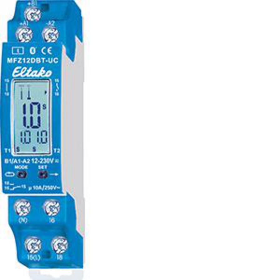 Multif. tijdrelais, 18 functies, 1 CO 10A/250V, met Bluet.