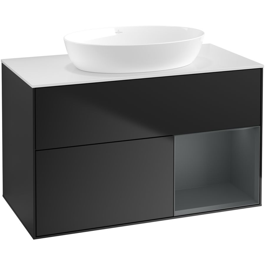 Wastafelonderkast Finion 1000x603x501mm Black Matt Lacquer GA21HGPD