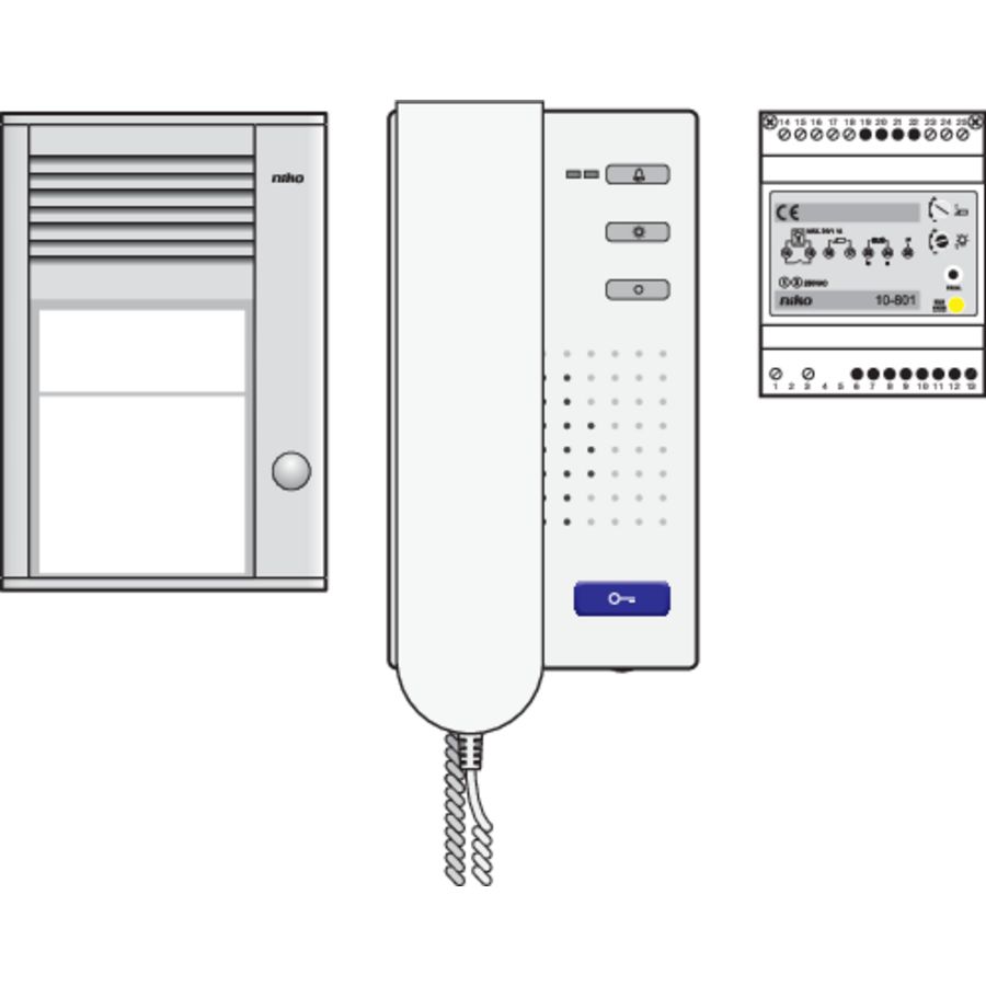 Toegangscontrole - Audiokit met opbouwbuitenpost 1 beldrukkn