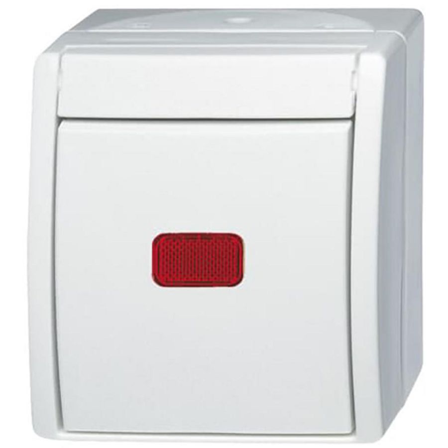Opbouw wipcontroleschakelaar wis IP44 10AX 250V AC ocean-alpinwit (2601/6 SKW-54)