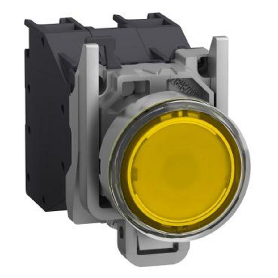 Illuminated pushbutton yellow boot 24 240V Exp. atm.