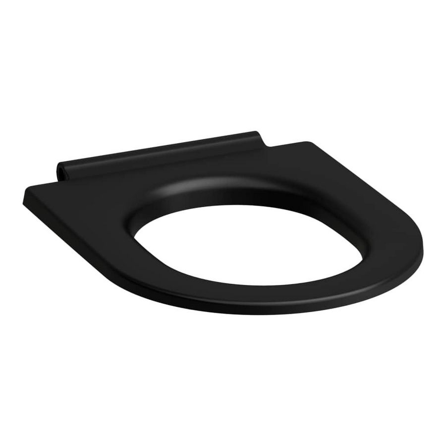 Enkele closetzitting PRO-X zonder deksel RVS scharnieren Mat Zwart