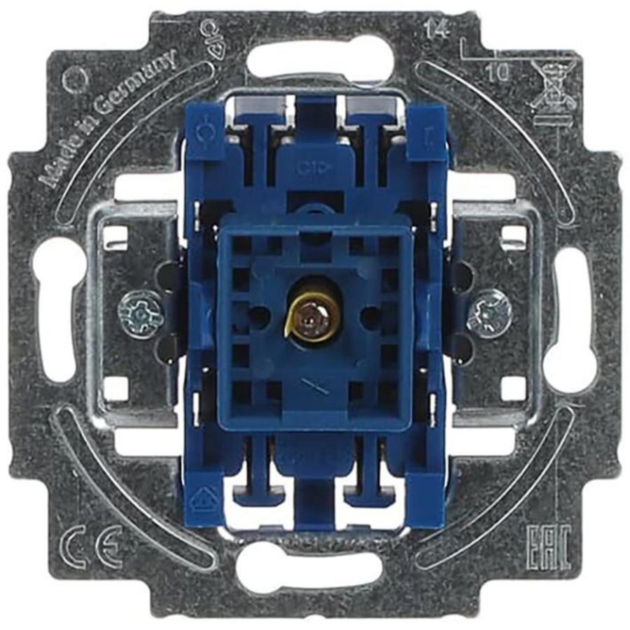 Inbouw wipcontroleschakelaarsokkel 2-polig 1mA 10A 250V AC (2000/2 UK)