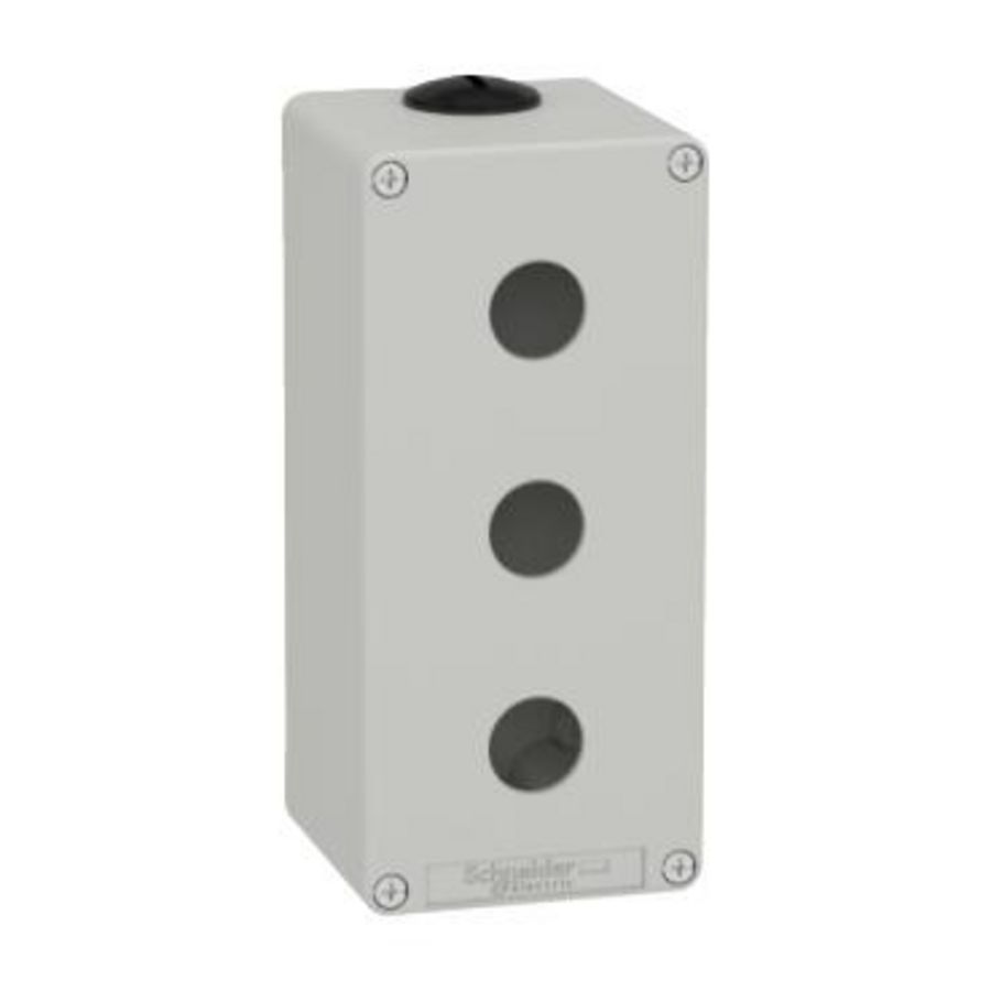 Lege behuizing Zamak Grijs RAL7035 3 uitsparingen 22mm 80