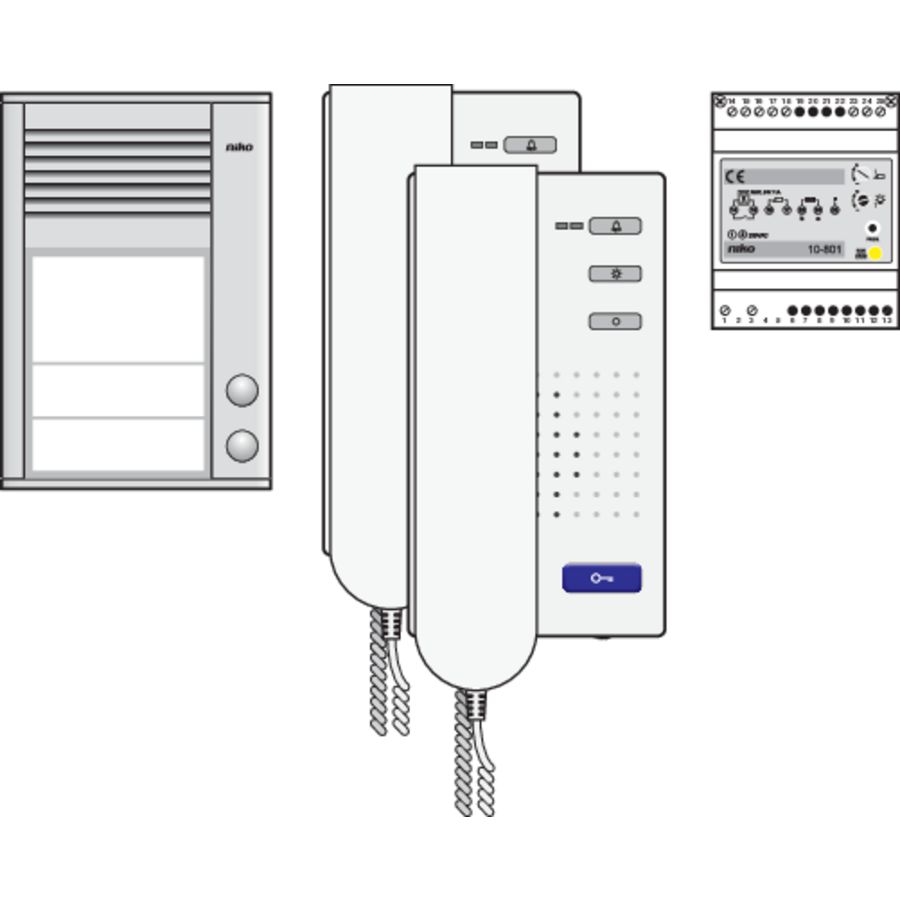 Toegangscontrole - Audiokit met opbouwbuitenpost 2 beldrukkn