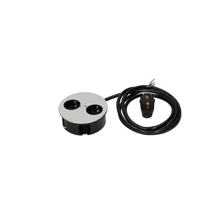Twist 2x 230V 2m RA (stekker los bij) chroommat