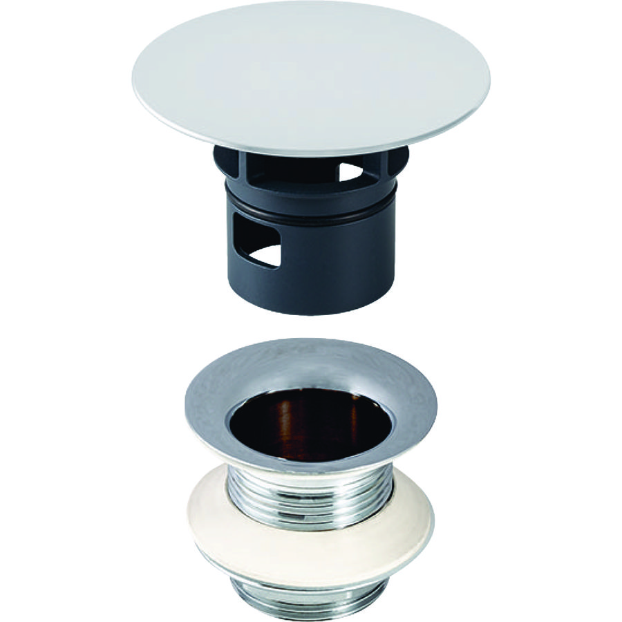 Afvoerplug 1.1/4x50mm met vrije uitloop glans chroom