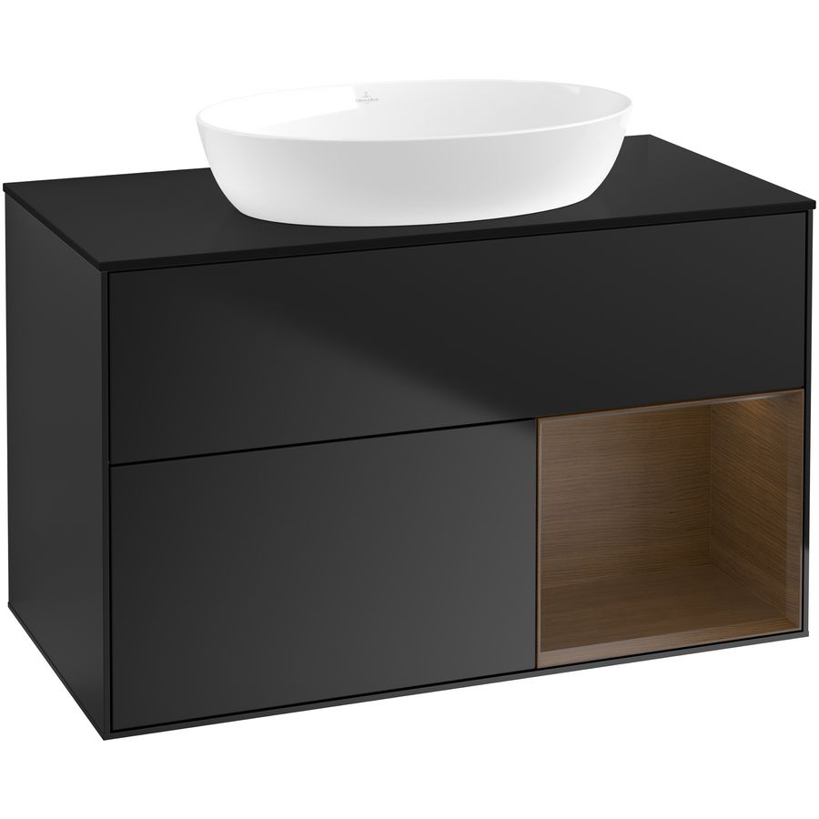 Wastafelonderkast Finion 1000x603x501mm Black Matt Lacquer GA22GNPD