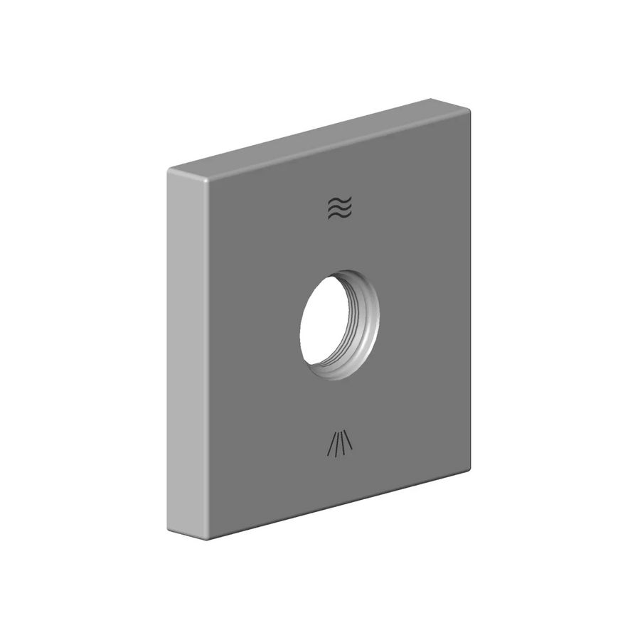 Rozet symbolen 60x60x12,5mm Dark Platinum gebors.