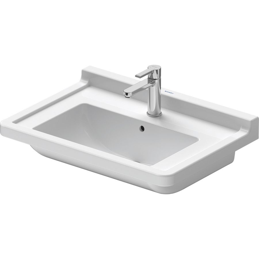 STARCK 3 #030470 wastafel 700mm wit met kraangat met overloop
