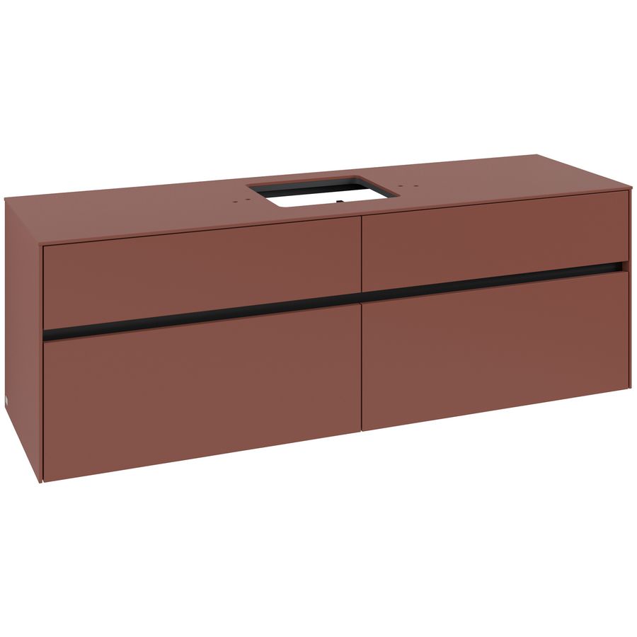 Wastafelonderkast Collaro 1600x548x500mm Wine Red C13400AH