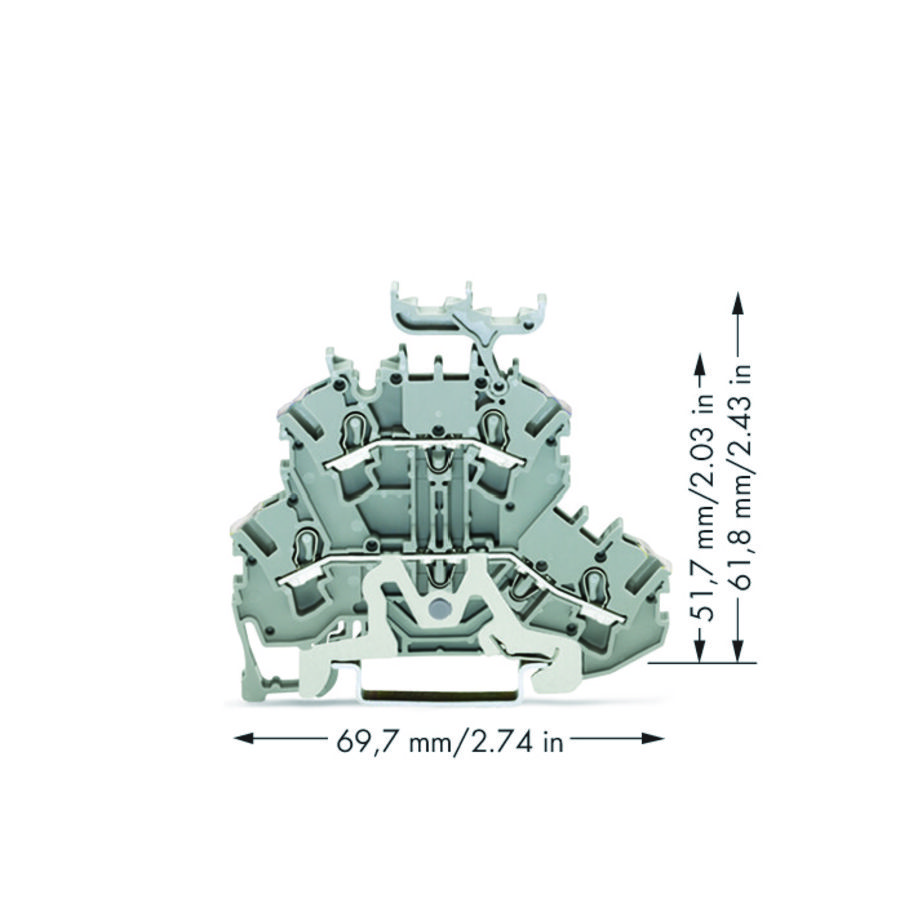 2-etageklem Afscherm-/rijgklem 2,5mm² 2002-2258 VVE=50