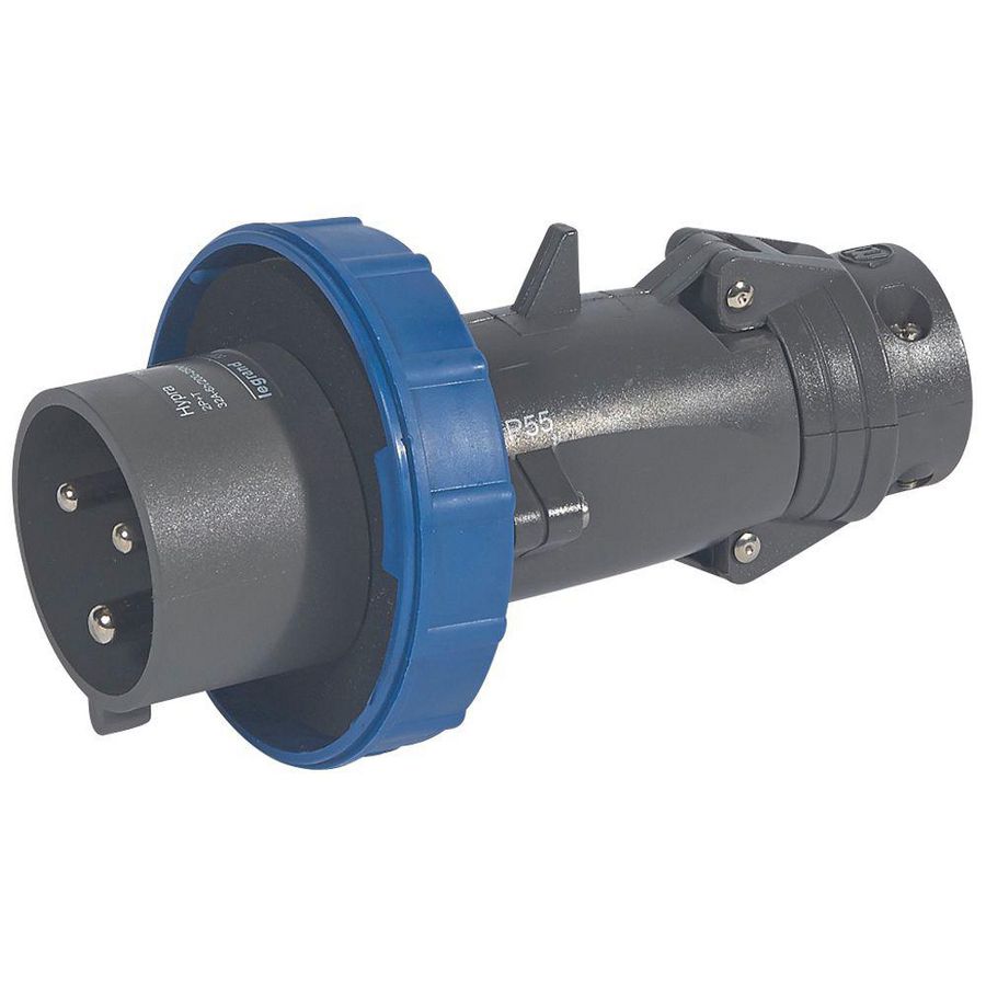 Stekker recht 230V 32A 3-polig IP67 kunststof Hypra