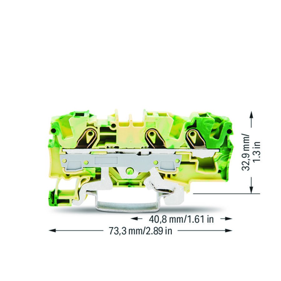 3-draads aardklem 6mm² voor Ex e II-groenl VVE=25