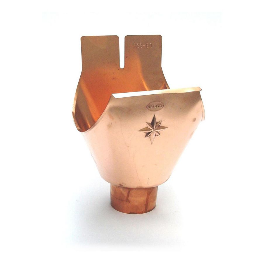 Koperen trechteruitloop M333/ 80 mastgoot