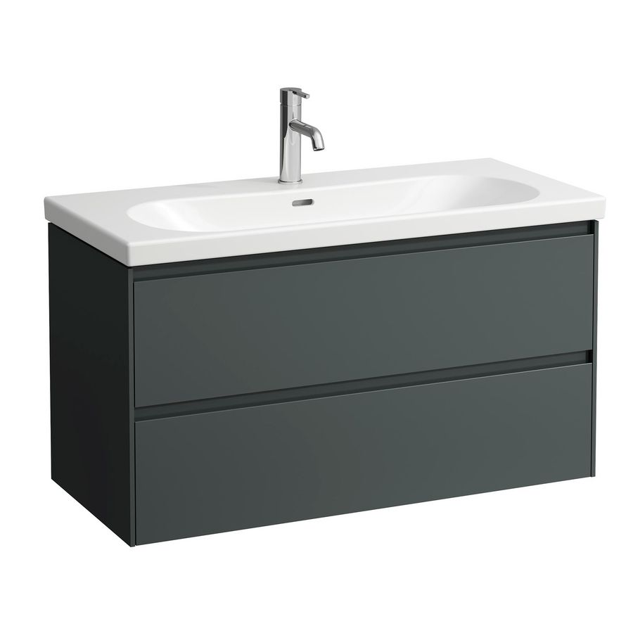 Wastafelonderbouwkast 100cm 2laden wastafel 810089 traf.grey