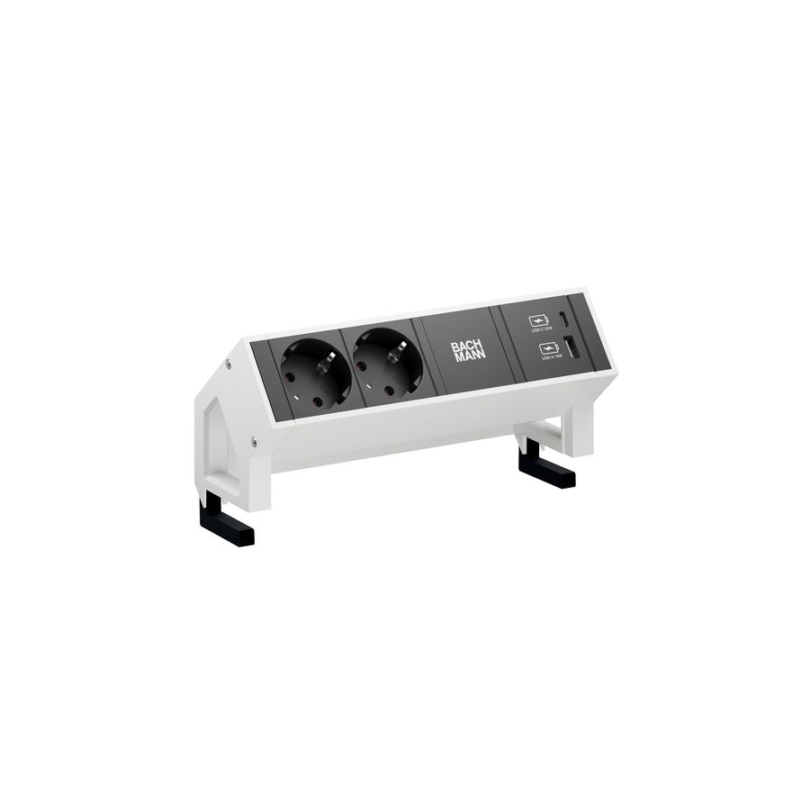 Desk 2 2x 230V RA + 1xUSB A/C chrgr 0,2m GST o.g. incl. klem